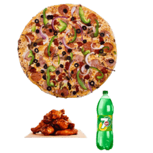 Mediana, alitas y refresco 1.75l